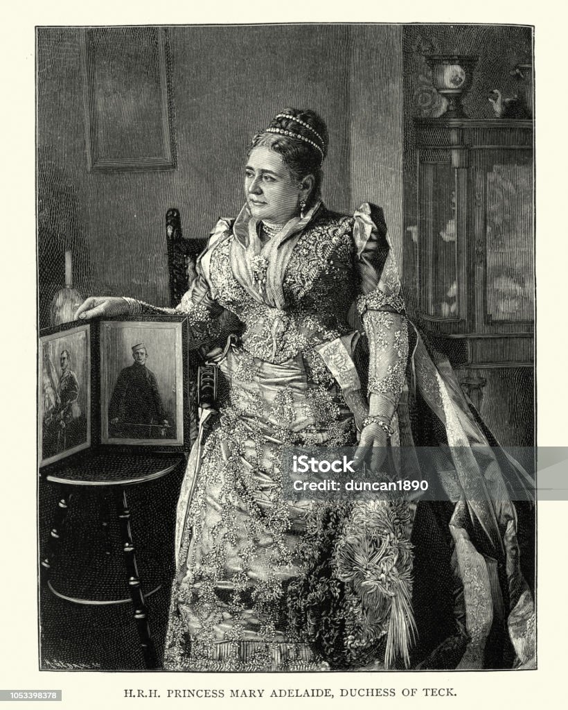 Princesa María Adelaida de Cambridge, Duquesa de Teck - Ilustración de stock de 1890-1899 libre de derechos