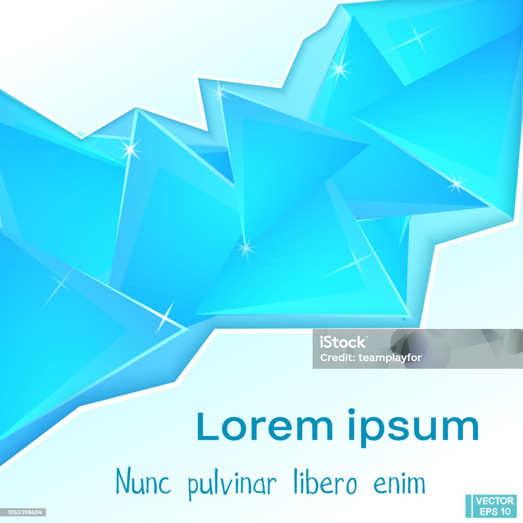 Text Backdrop Triangle Vector Abstract Background With Blue Triangles And Place For Text Stock ...
