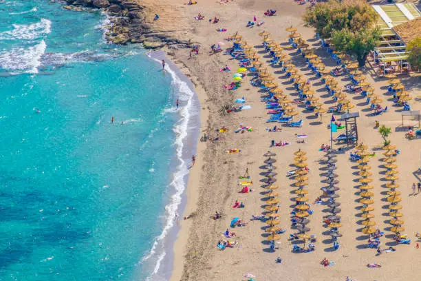 Aerial view of Canyamel beach on Mallorca, Spain