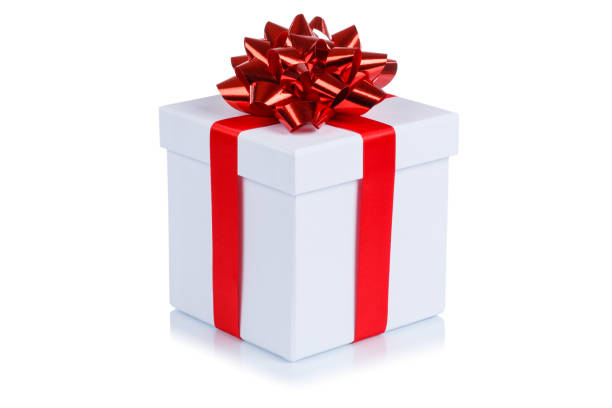 istock Birthday gift christmas present white box isolated on white 1053406840