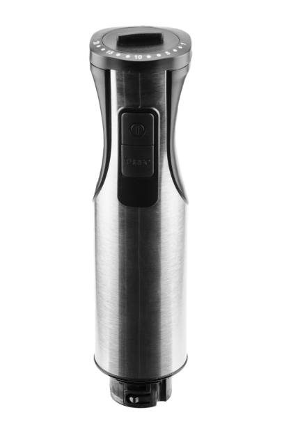 istock Black hand blender on the white background 1053409694