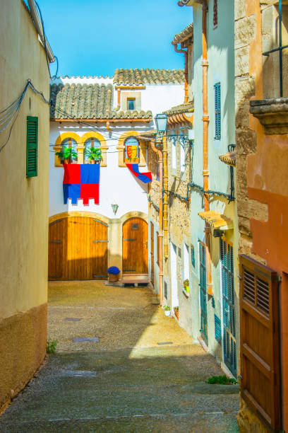 View of a medieval market at Capdepera, Mallorca, Spain