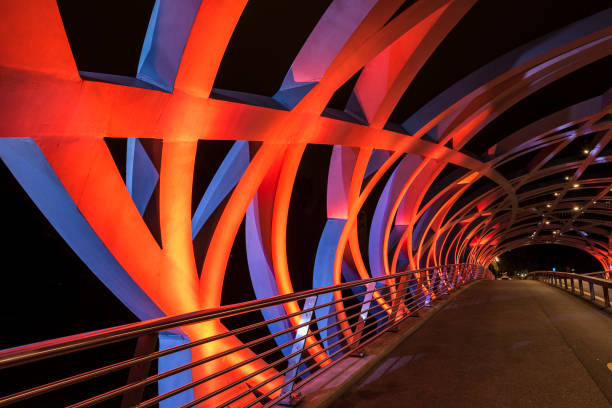 istock Curves and lighting on the bridge, Geneva, Switzerland 1053413894