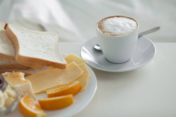 istock Breakfast in bed in hotel room. Accommodation. 1053414860
