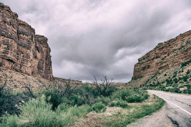 istock Utah road and incoming storm, panorama 1053416812