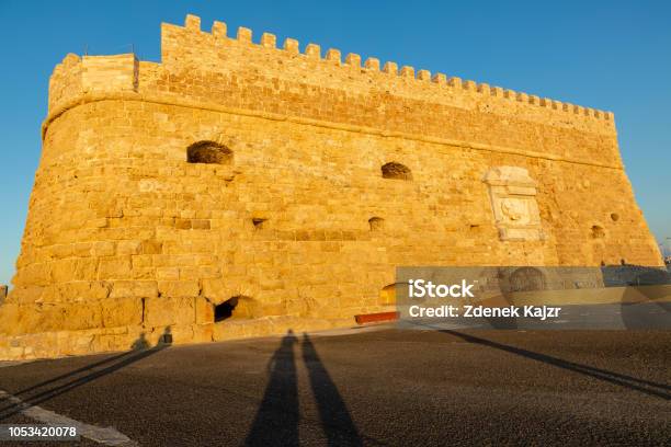 Fortress Rocca Al Mare Iraklio Crete Greece Stock Photo - Download Image Now - Adventure, Architecture, Bay of Water