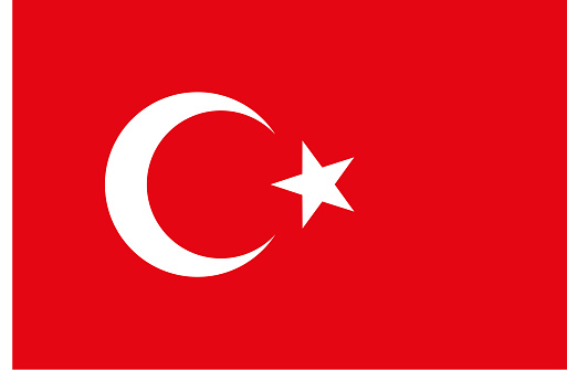 turkish flag correct proportions vector