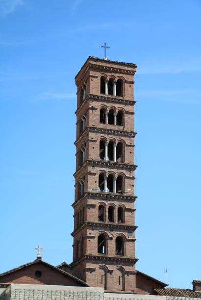 istock Church tower in rome, Italy 1053420844