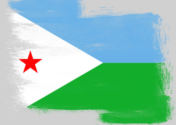 flaga dżibuti - djibouti flag isolated isolated on white zdjęcia i obrazy z banku zdjęć