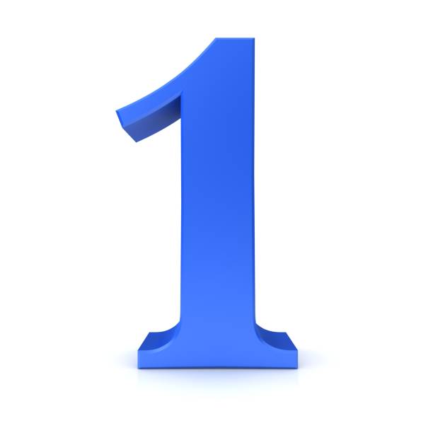 istock number 1 one first 3d blue render sign symbol icon isolated on white 1053424376