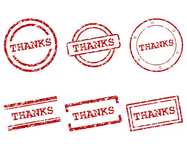 Vector illustration of Thanks stamps