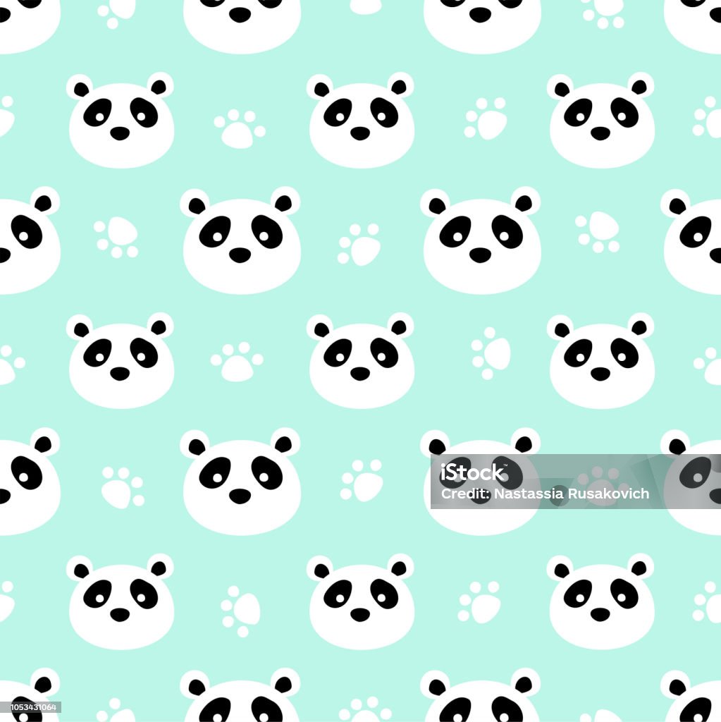 Seamless Panda Bear Pattern Background Texture Vector Illustration ...