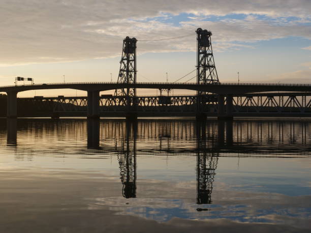 istock Sunrise over Sagadahoc Bridge, Bath, ME, USA 1053437610
