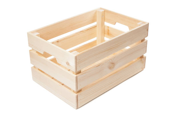 istock Wooden crate isolated on white background 1053448736