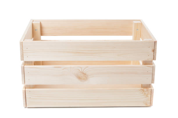 istock Wooden crate close up on white background 1053448772