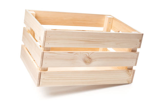 istock Wooden box close up on white background 1053449018