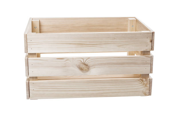 istock Wooden crate close up on white background 1053449090