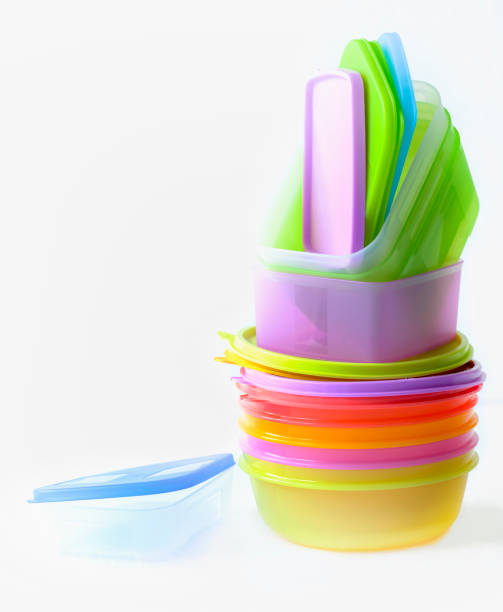 istock Stack of reusable colorful plastic food containers. 1053451464