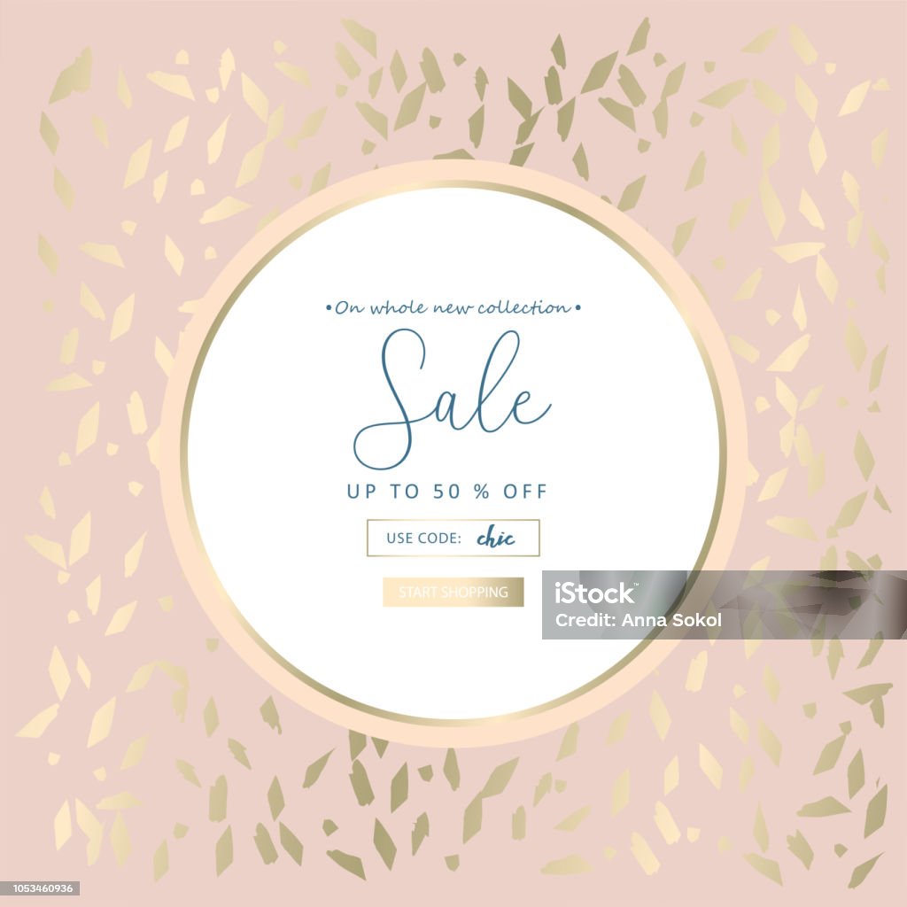 Autumn collection trendy chic gold blush background Autumn collection trendy chic gold blush background for social media, advertising, banner, invitation card, wedding, fashion header Sale stock vector
