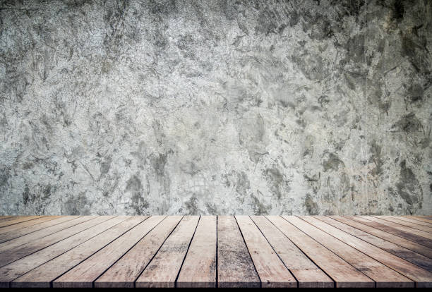 istock old wood plank or wood floor with cement wall texture background use for product display 1053462634