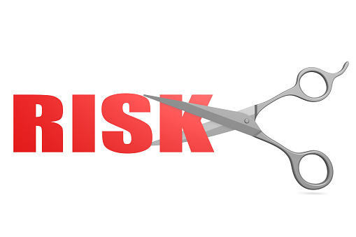 Cut risk isolated image with hi-res rendered artwork that could be used for any graphic design.