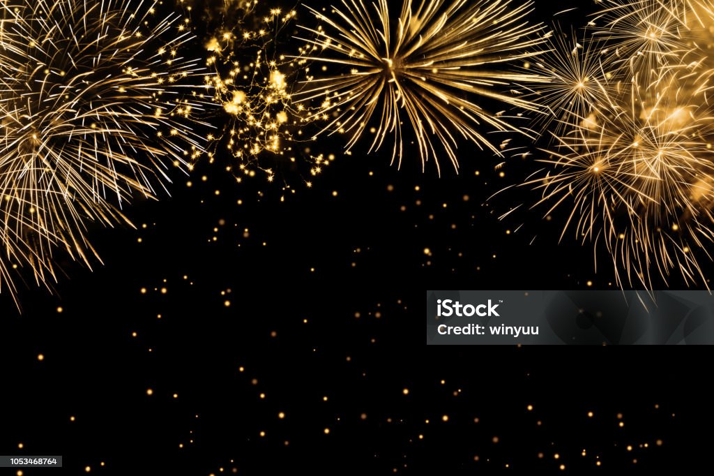 fireworks on black background Firework Display Stock Photo
