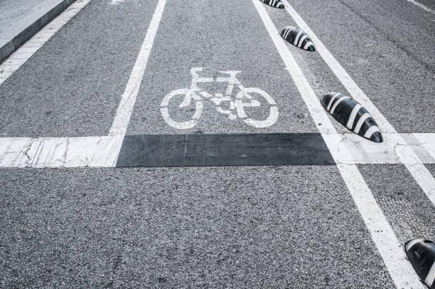 istock Bicycle lane signage in the city 1053470094