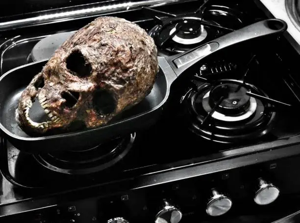 Photo of Halloween burnt skull decoration