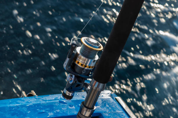 istock Fishing rod with reel 1053474246