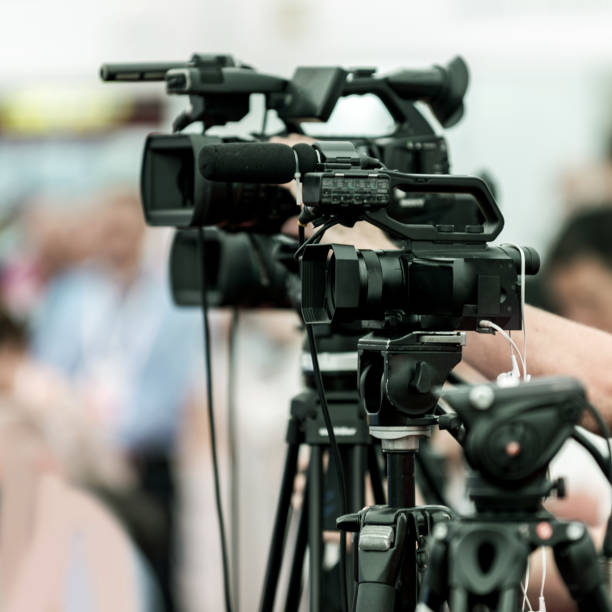 istock Close-Up Of Television Cameras 1053478876