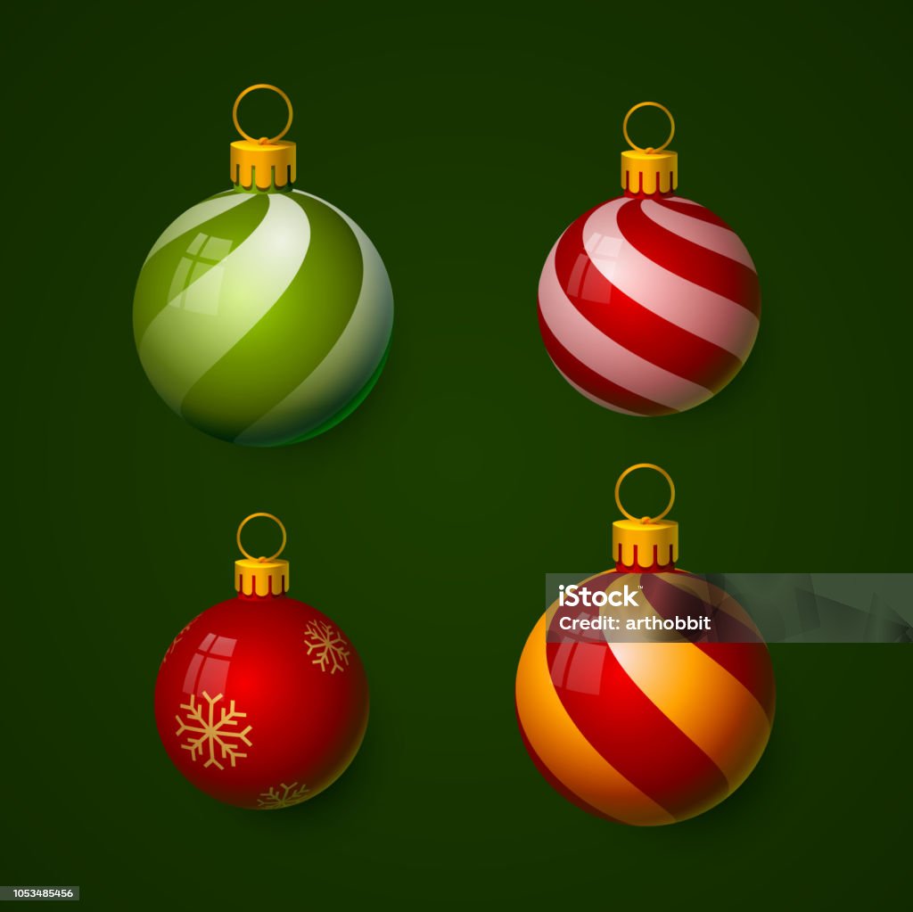Boules de Noël sous la forme d’une boule. - clipart vectoriel de Boule de Noël libre de droits