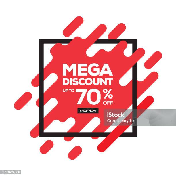Mega Discount Concept Banner Design Stock Illustration - Download Image Now - Backgrounds, Dealing Cards, Individuality