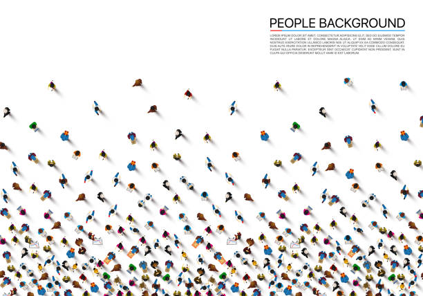 istock A crowd of people on a white background, Business cover. Vector illustration 1053496230