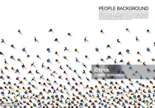 A Crowd Of People On A White Background Business Cover Vector Illustration Stock Illustration - Download Image Now
