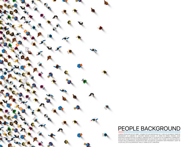 istock A crowd of people on a white background, Business cover. Vector illustration 1053496236