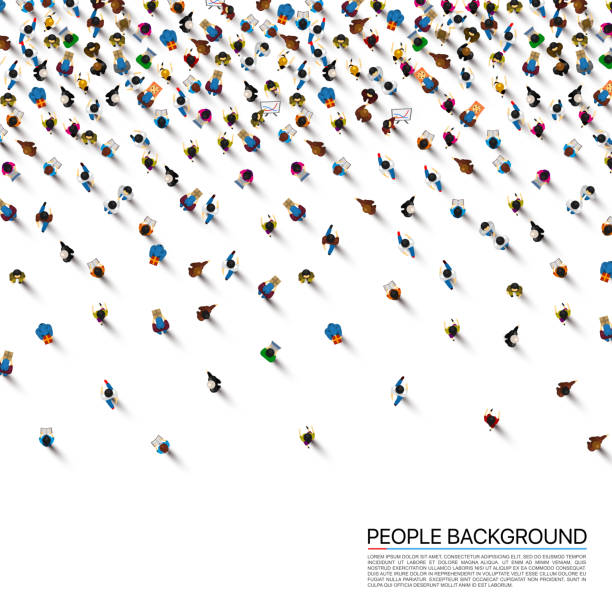 istock A crowd of people on a white background, Business cover. Vector illustration 1053496240