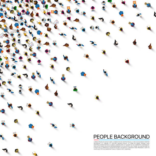 istock A crowd of people on a white background, Business cover. Vector illustration 1053496244