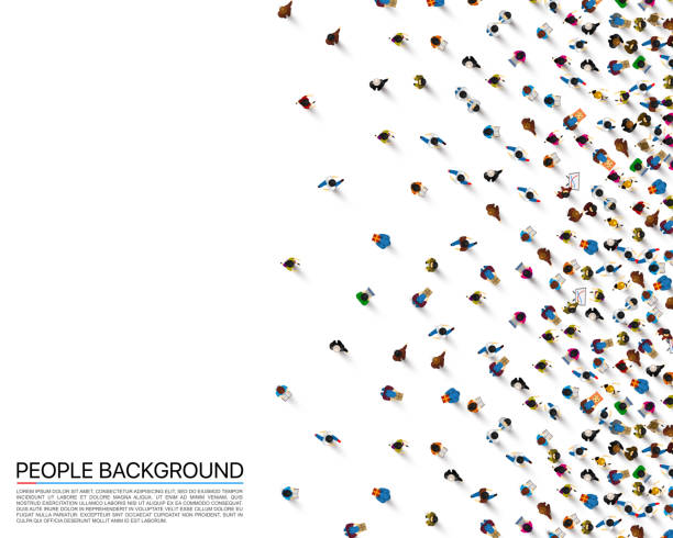 istock A crowd of people on a white background, Business cover. Vector illustration 1053496260