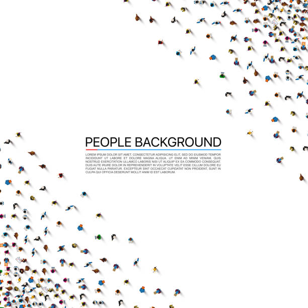 istock A crowd of people on a white background, Business cover. Vector illustration 1053496264