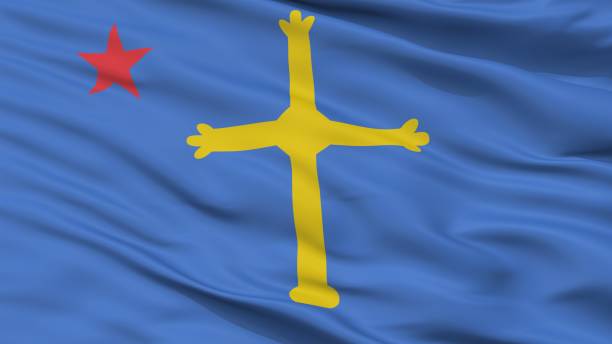 istock Asturian Nationalistic Flag Closeup 1053501844