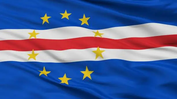 Cape Verde Flag, Closeup View, 3D Rendering