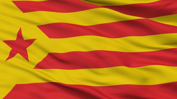 istock Catalan Nationalism Flag Closeup 1053501932