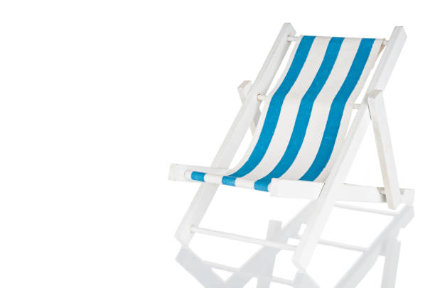 istock Striped beach chair isolated on white background 1053502202
