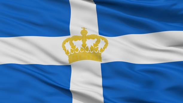 istock Hellenic Kingdom 1935 Flag Closeup 1053502218