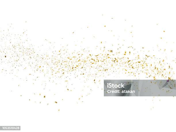 Goldglitterpartikelhintergrund Stockfoto und mehr Bilder von Gold - Edelmetall - Gold - Edelmetall, Goldfarbig, Konfetti