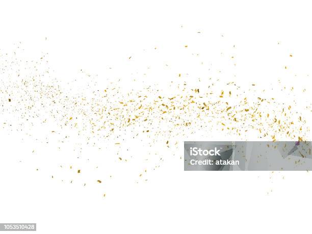 Foto de Fundo De Partículas De Glitter Dourados e mais fotos de stock de Ouro - Metal - Ouro - Metal, Dourado - Descrição de Cor, Confete