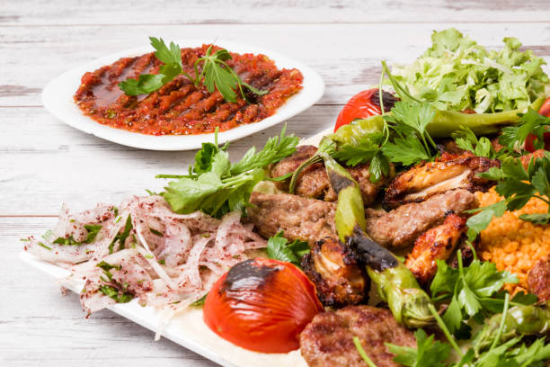 istock Turkish Traditional Mixed Kebab Plate with Adana and Chicken Kebabs 1053510838