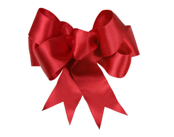 istock Christmas holiday Red Satin Bow Isolated 1053514794
