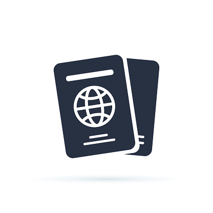 International passport vector icon. filled flat sign for mobile concept and web design. Travel documents simple solid icon logo illustration. Pixel perfect vector graphics. ID international document