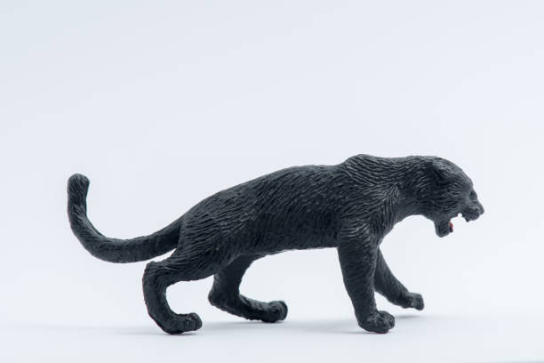 Black Panther toy model isolated on white background
